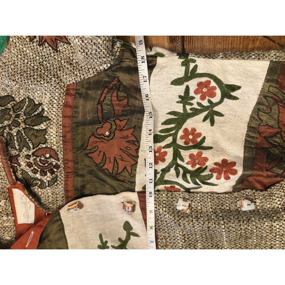 Vtg Tapestry Patchwork Daniel K Usa Bohemian Jack… - image 7